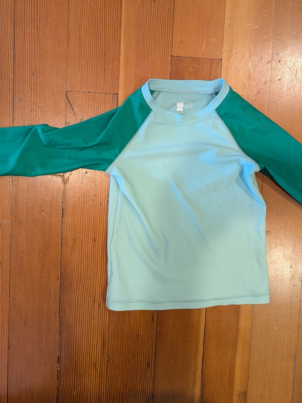 Primary Colorblock Rash Guard 2-3 Aqua Green 2018 Long Sleeve Swim
